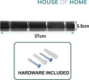 Wall Mounted Door Hook Rack – 4 Black Nickel Hooks on Black Wooden Board