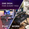 Gaming Desk with Monitor Stand Carbon Fibre Top Black 80cm