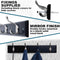 Black Wooden Coat Rack – 4 Double Hooks, Wall or Door Mountable