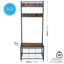 Multi-Function Coat Stand with Black Frame & Rustic Brown Wood – Hallway Entrance