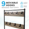Multi-Function Coat Stand with Grey Frame & Rustic Brown Wood – Hallway Entrance