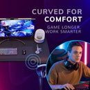 Gaming Desk Carbon Fibre Finish Black 120cm Cup Holder, Headphone Hook