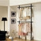 Floor to Ceiling Telescopic Wardrobe Organiser – Double Hanging Clothes Rail (Black)