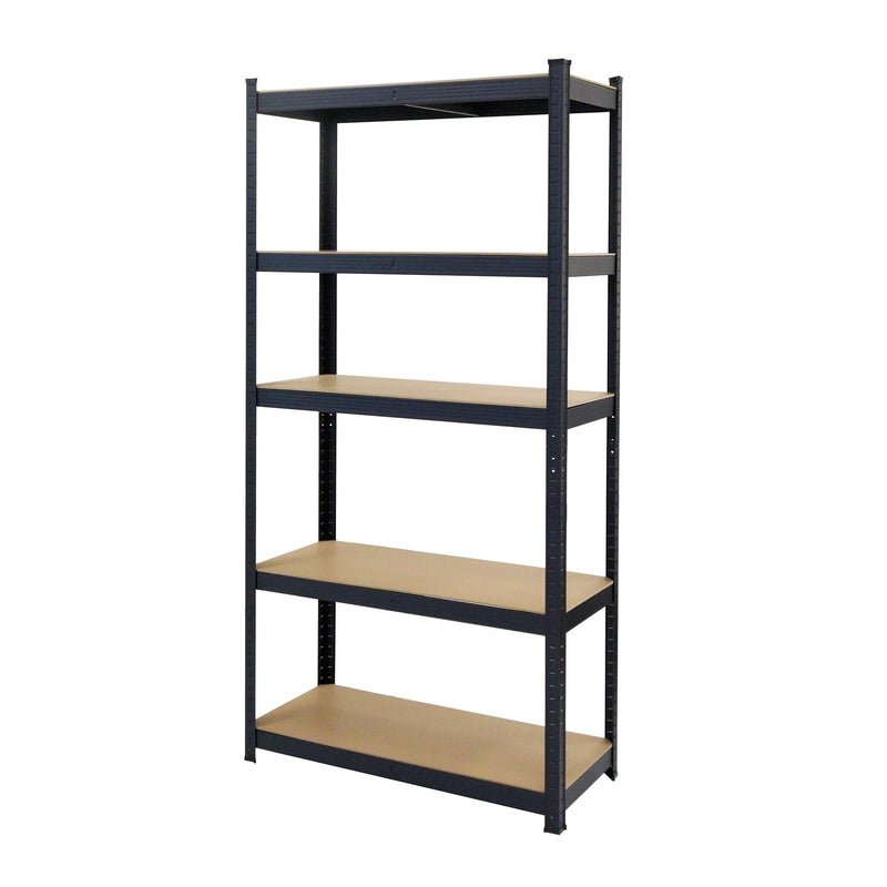 Boltless 5 Tier Heavy Duty Steel Shelving Unit – 875kg Load, Black
