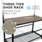 Multi-Function Coat Stand with Grey Frame & Rustic Brown Wood – Hallway Entrance