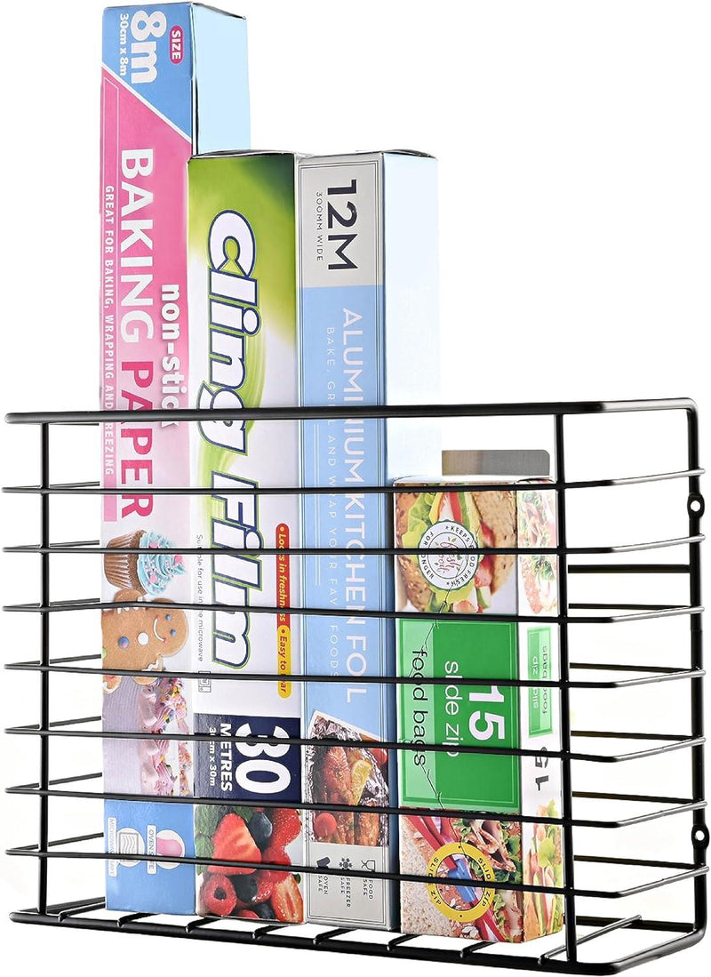 Self Adhesive Kitchen Cupboard Storage Basket – Black