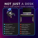 Gaming Desk with Monitor Stand Carbon Fibre Top Black 80cm