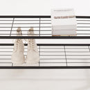 Double Hanging Clothes Rail with Shelves & Shoe Storage – Black Metal, 6 Shelves