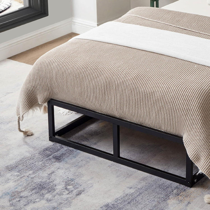 Single Bed Platform Bed Frame in Black - Bedroom Furniture with Under Bed Storage Space, Heavy Duty Single Bed Frame, Extra Strong Easy Assembly, Low Profile Bed Base 6ft x 3ft