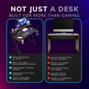 Gaming Desk with Monitor Stand Carbon Fibre Top Black 120cm