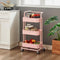 3‑Tier Pink Storage Trolley on Wheels – Versatile Organiser for Kitchen, Bathroom, Office or Bedroom