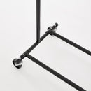 Heavy Duty Black Clothes Rail – Adjustable Width & Height with Shelf and Locking Wheels