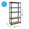 Boltless 5 Tier Heavy Duty Steel Shelving Unit – 875kg Load, Black