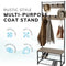 Multi-Function Coat Stand with Black Frame & Rustic Brown Wood – Hallway Entrance