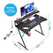 Gaming Desk with Monitor Stand Carbon Fibre Top Black 120cm