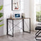 Folding Rustic Brown Wood Desk Table with Black Metal Frame – 100 x 50 x 75 cm